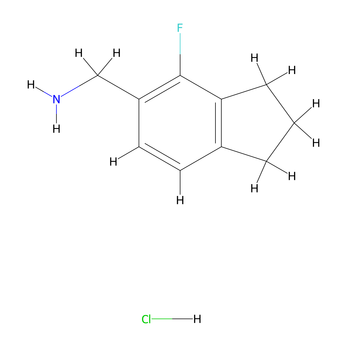 1-(4-fluoro-2,3-dihydro-1H-inden-5-yl)methanamine hydrochloride molecular structure, CAS 2742660-31-5