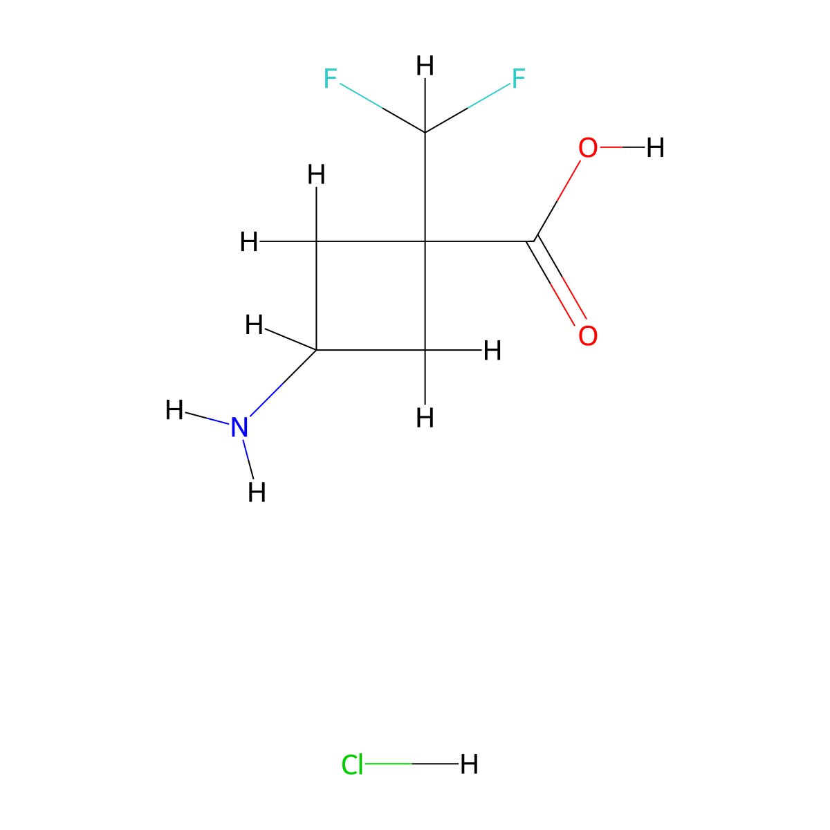 3-Amino-1-(difluoromethyl)cyclobutane-1-carboxylicacidhydrochloride molecular structure, CAS 2742660-37-1