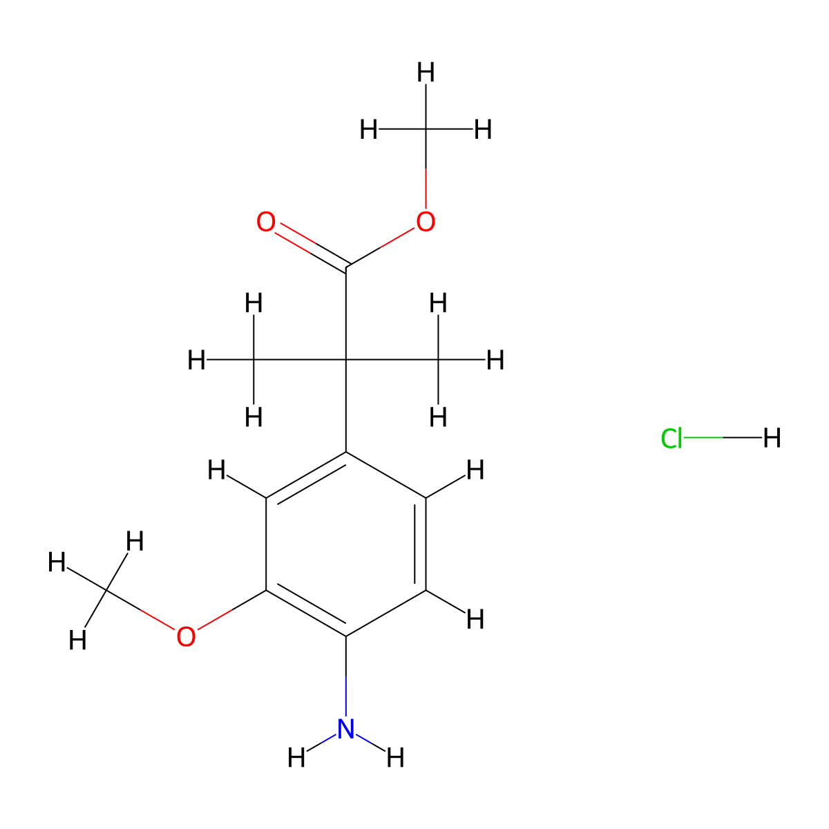 Methyl2-(4-amino-3-methoxyphenyl)-2-methylpropanoatehydrochloride molecular structure, CAS 2742660-47-3
