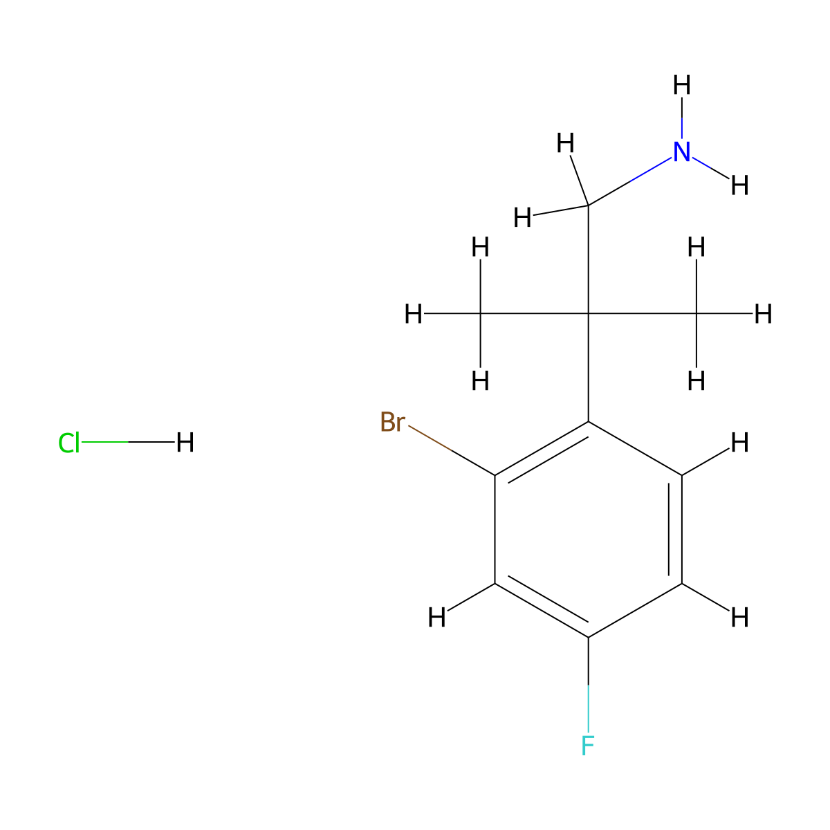2-(2-Bromo-4-fluorophenyl)-2-methylpropan-1-aminehydrochloride molecular structure, CAS 2742660-52-0