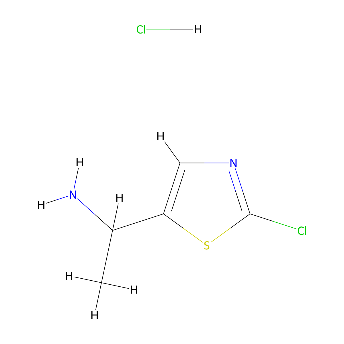 1-(2-Chlorothiazol-5-YL)ethan-1-amine hydrochloride molecular structure, CAS 2742660-55-3