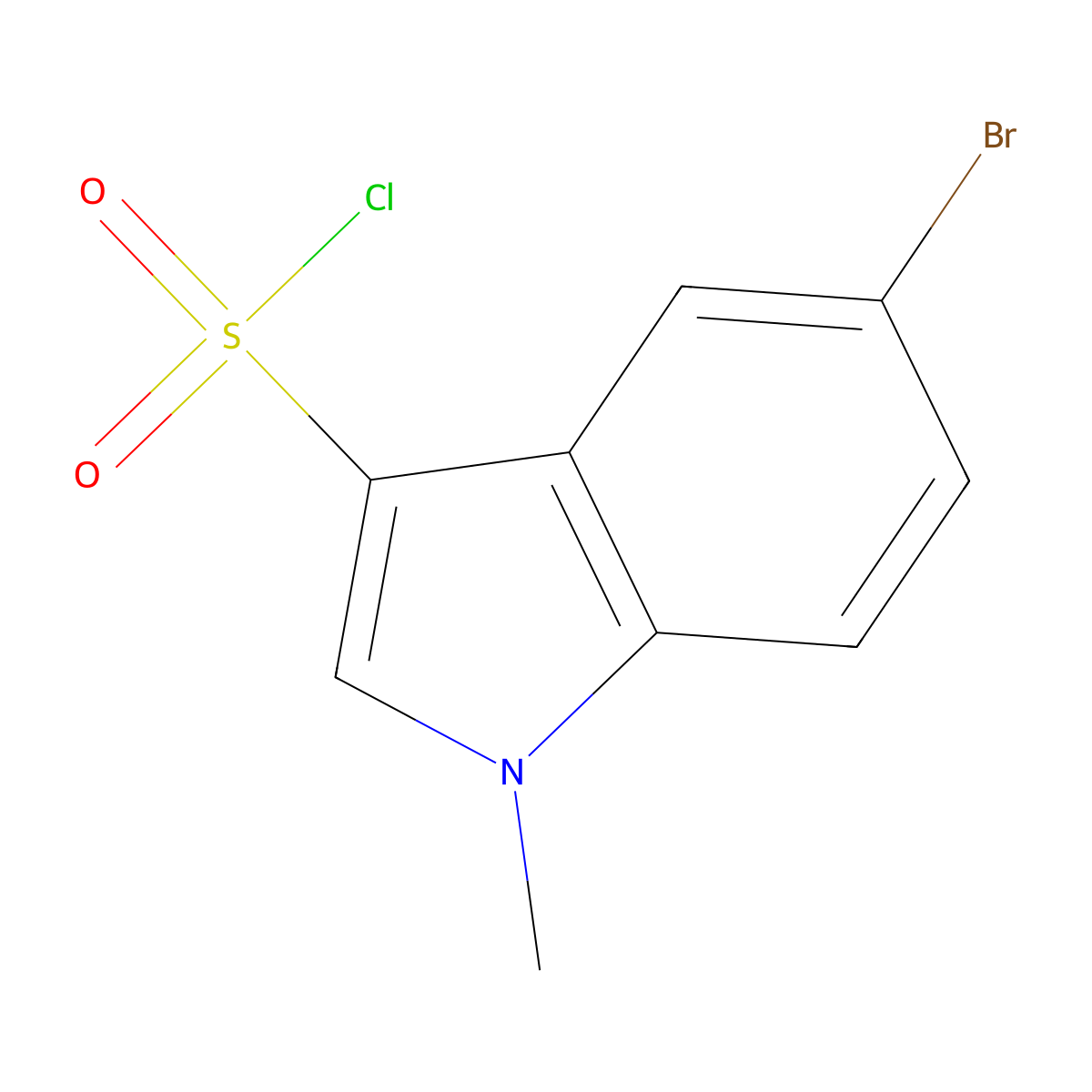 5-bromo-1-methyl-1H-indole-3-sulfonyl chloride molecular structure, CAS 2742660-60-0