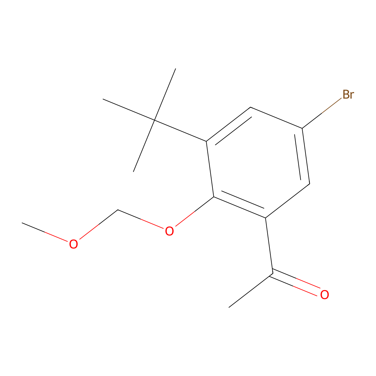 1-[5-Bromo-3-tert-butyl-2-(methoxymethoxy)phenyl]ethan-1-one molecular structure, CAS 2742660-63-3