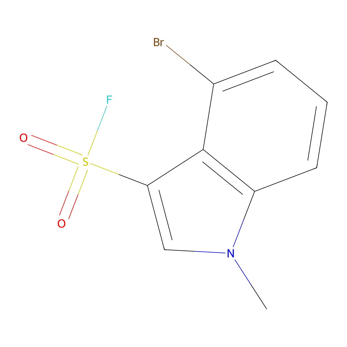 4-bromo-1-methyl-1H-indole-3-sulfonylfluoride molecular structure, CAS 2742660-66-6