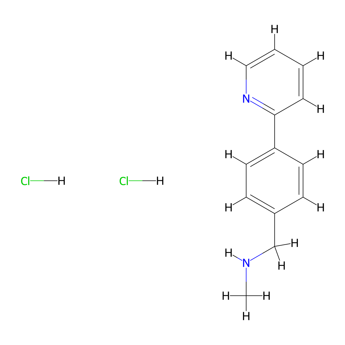 Methyl({[4-(pyridin-2-yl)phenyl]methyl})aminedihydrochloride molecular structure, CAS 2742660-68-8