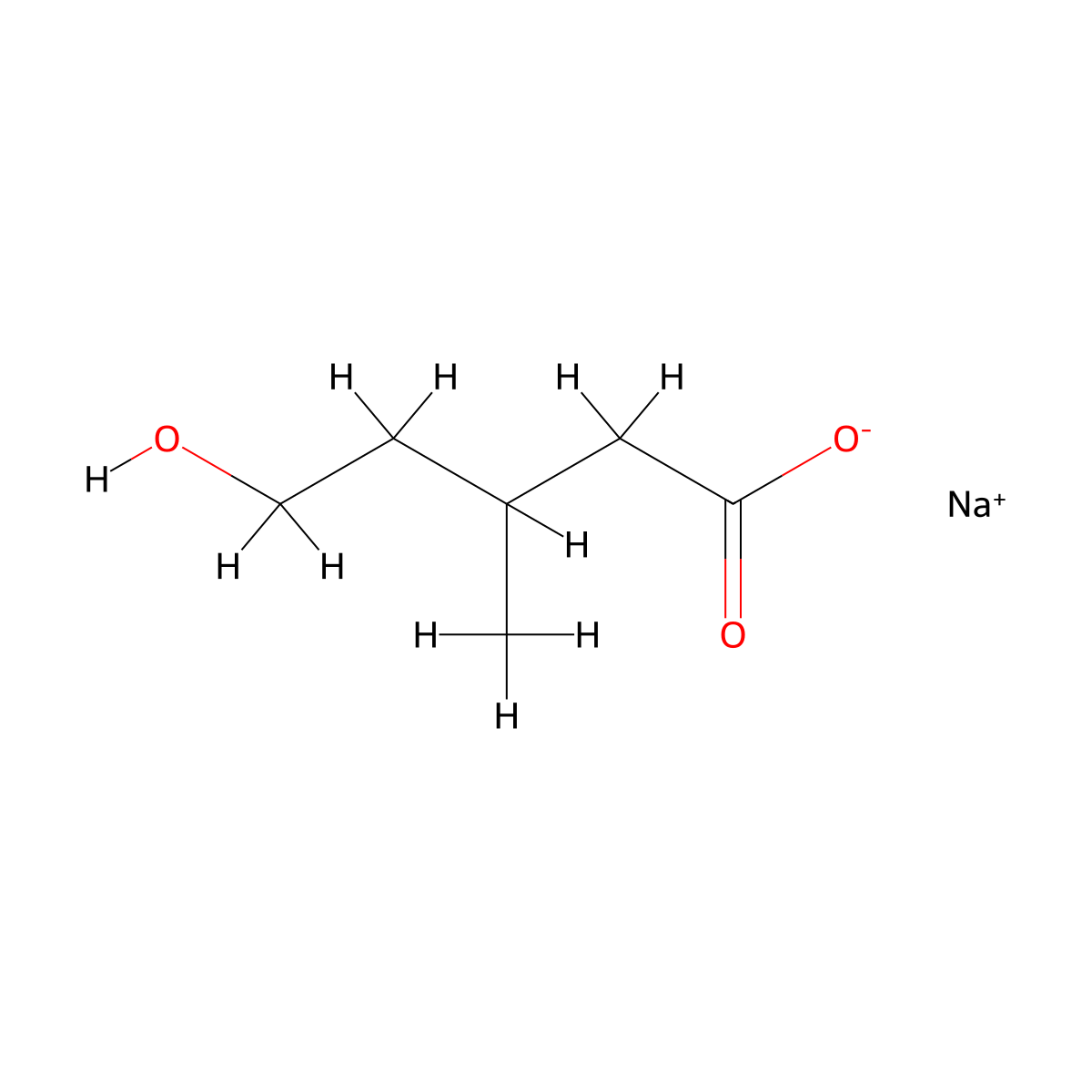 Sodium5-hydroxy-3-methylpentanoate molecular structure, CAS 2742660-69-9