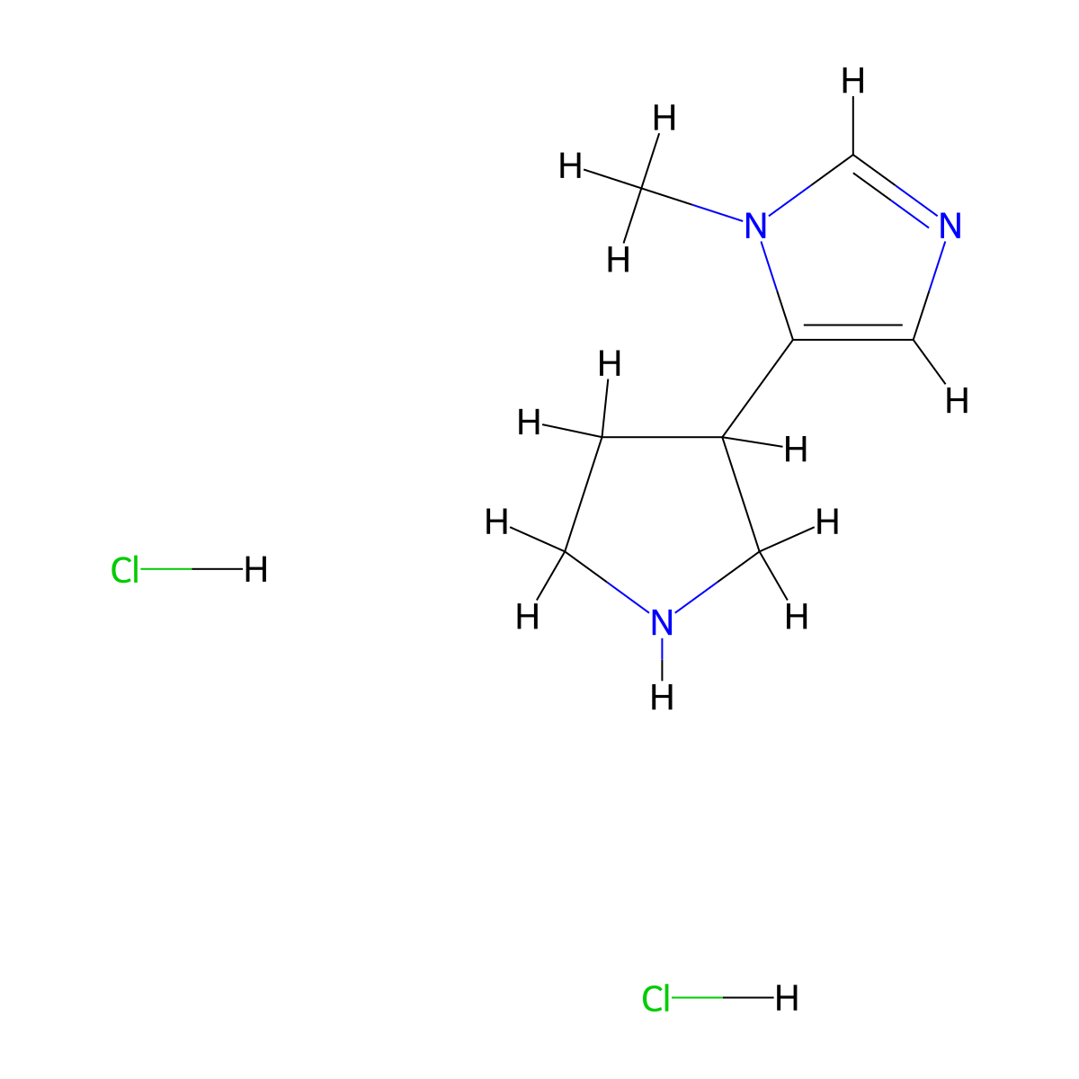 1-methyl-5-(pyrrolidin-3-yl)-1H-imidazoledihydrochloride molecular structure, CAS 2742660-71-3