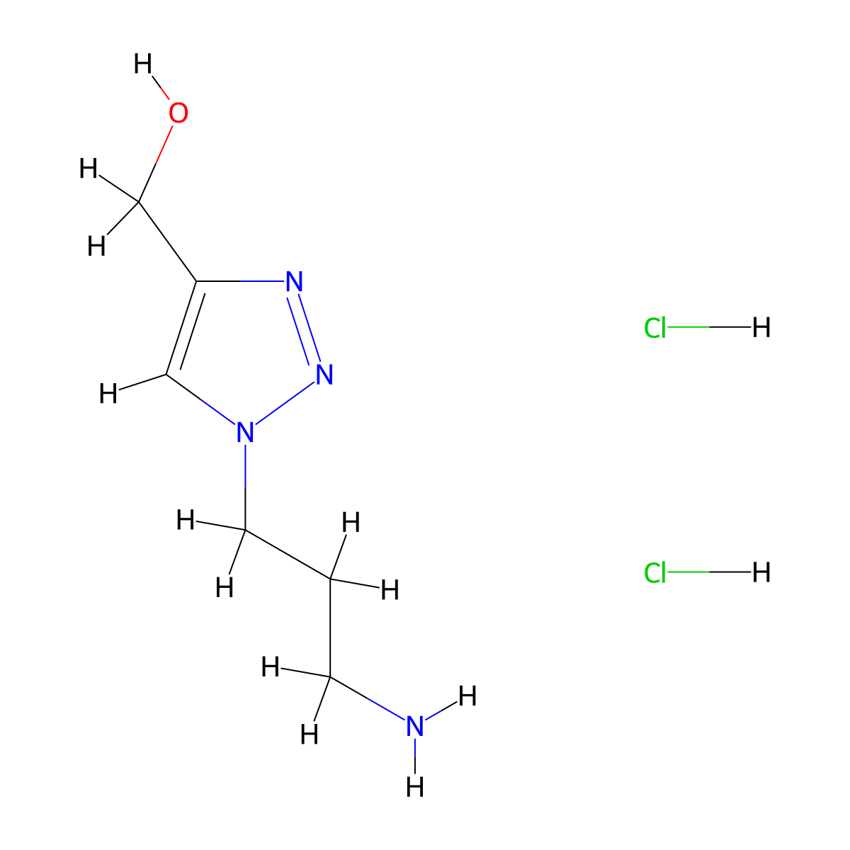 [1-(3-aminopropyl)-1H-1,2,3-triazol-4-yl]methanol dihydrochloride molecular structure, CAS 2742660-72-4