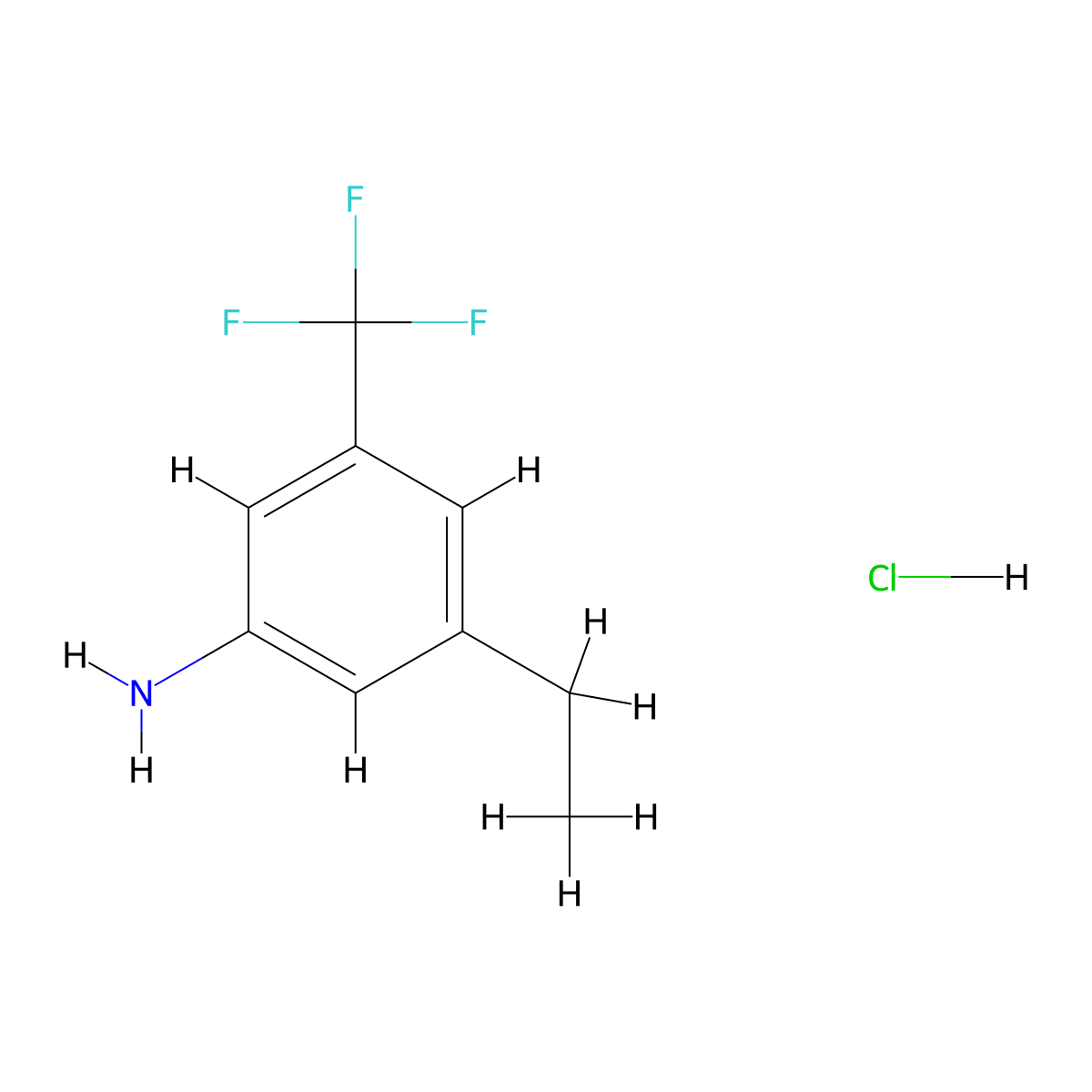 3-Ethyl-5-(trifluoromethyl)anilinehydrochloride molecular structure, CAS 2742660-77-9