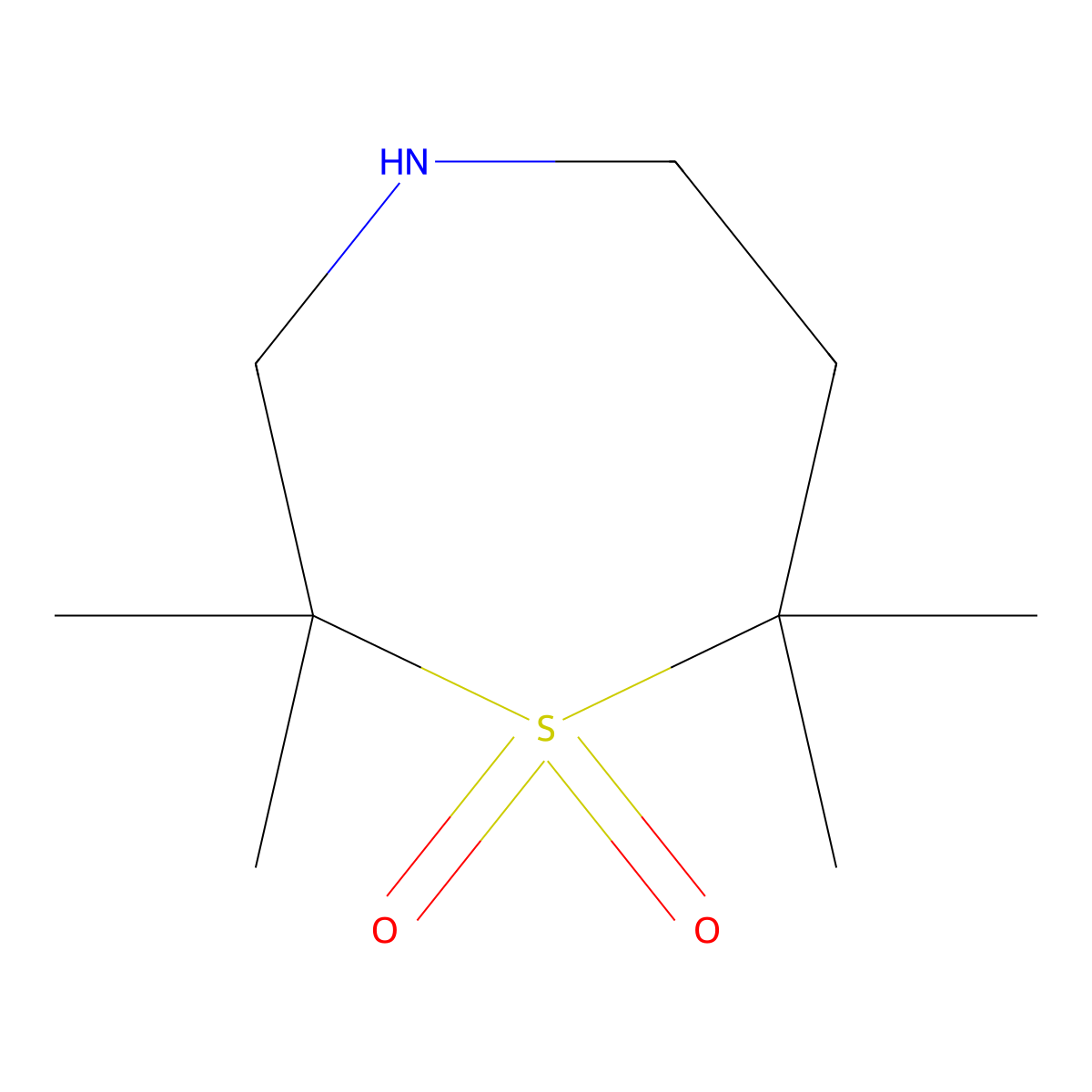 2,2,7,7-Tetramethyl-1lambda6,4-thiazepane-1,1-dione molecular structure, CAS 2742660-80-4