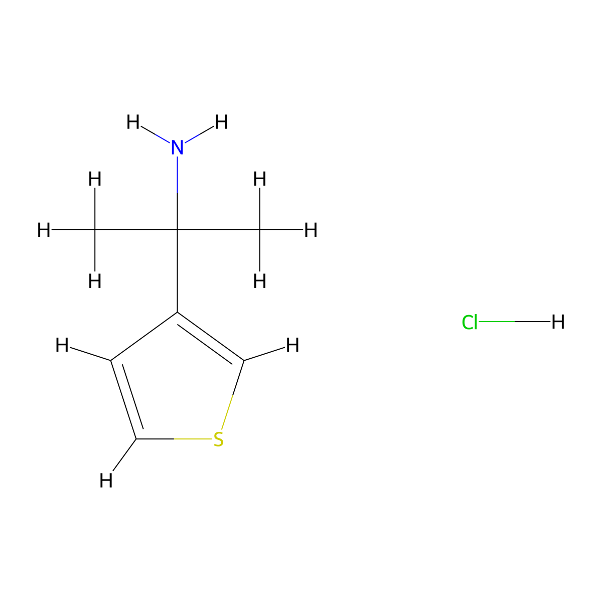 2-(Thiophen-3-yl)propan-2-amine hydrochloride molecular structure, CAS 2742660-83-7