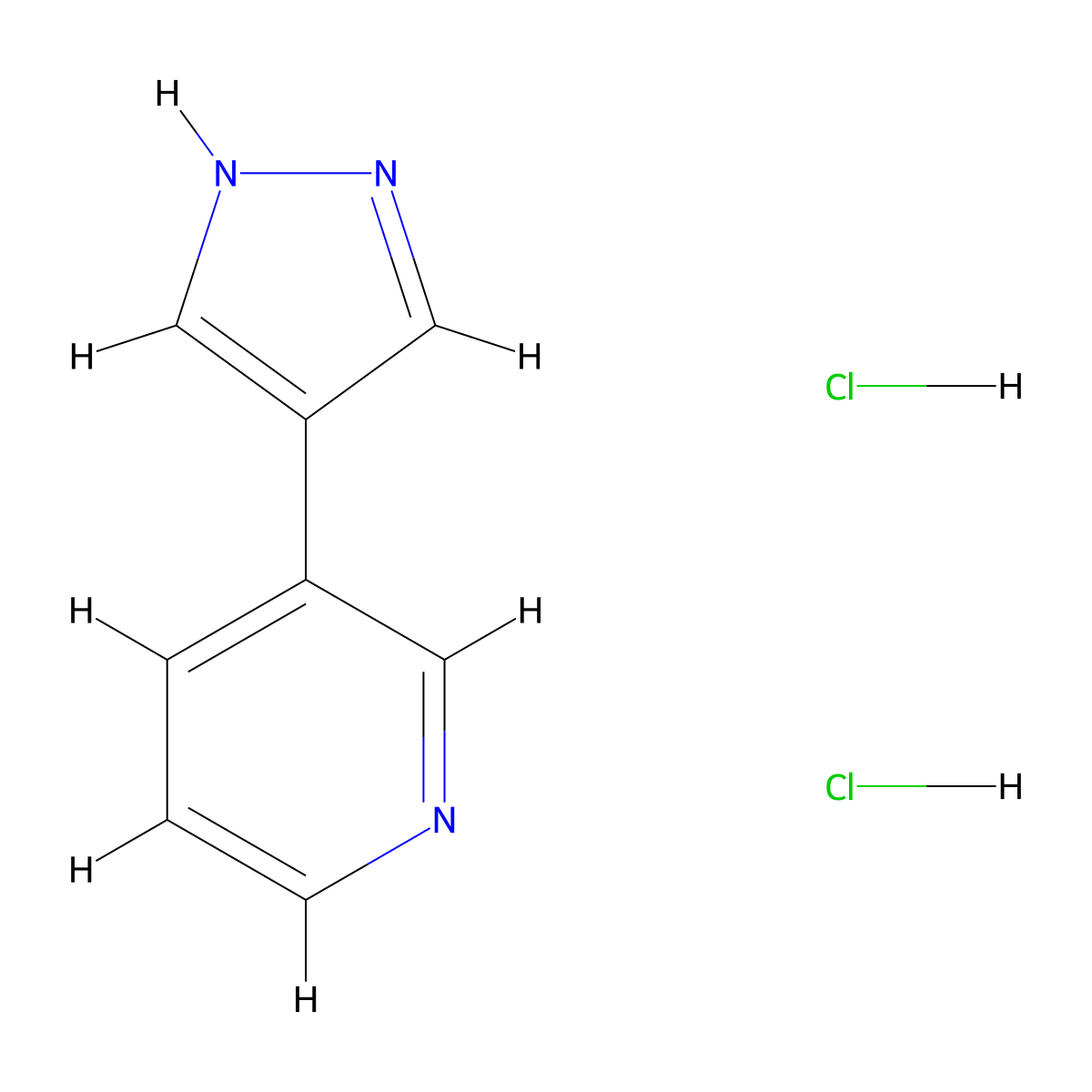 3-(1H-pyrazol-4-yl)pyridinedihydrochloride molecular structure, CAS 2742660-87-1