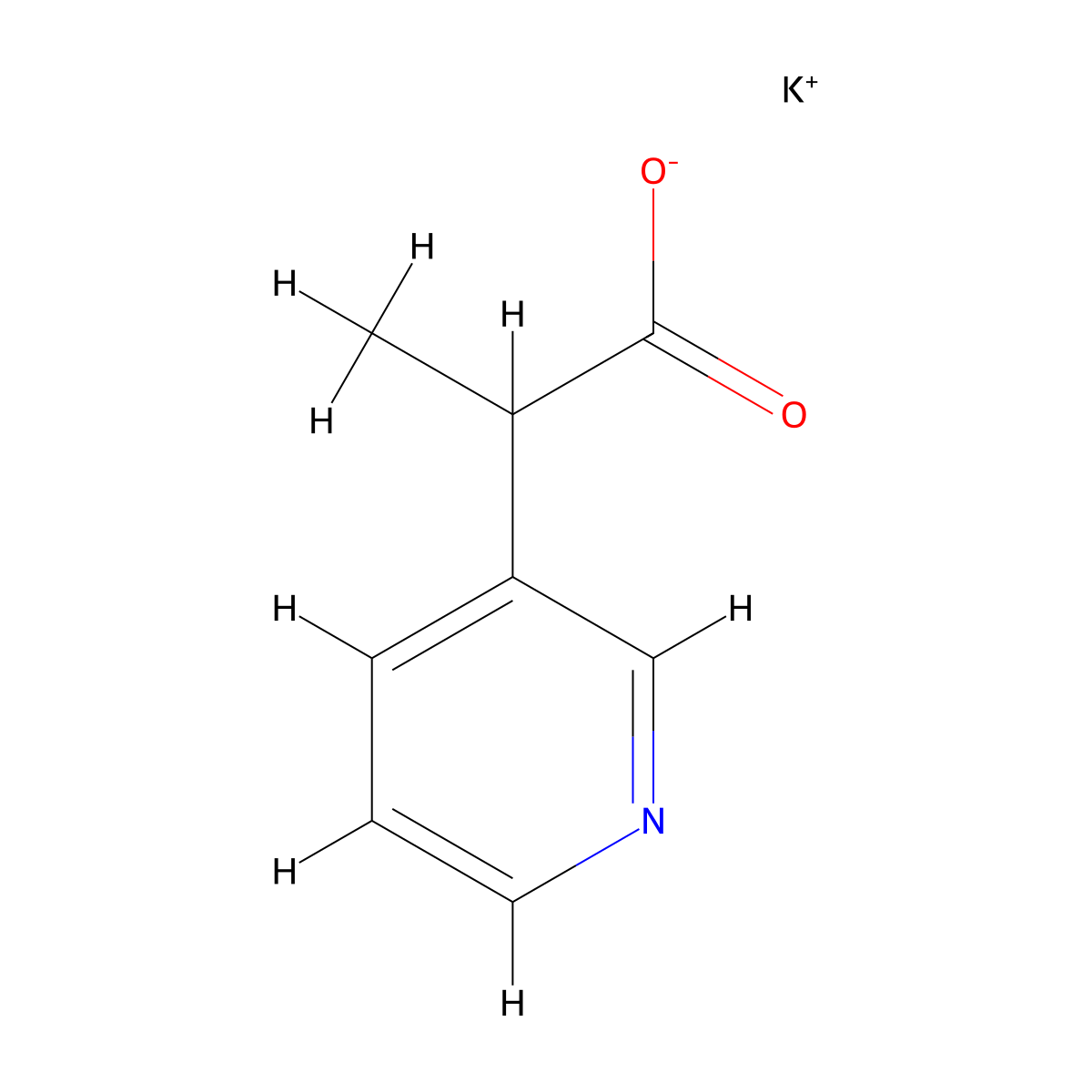 Potassium2-(pyridin-3-yl)propanoate molecular structure, CAS 2742660-88-2