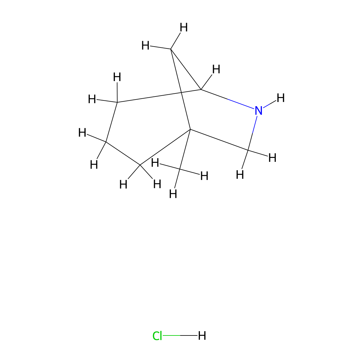 1-Methyl-6-azabicyclo[3.2.1]octane hydrochloride molecular structure, CAS 2742660-92-8