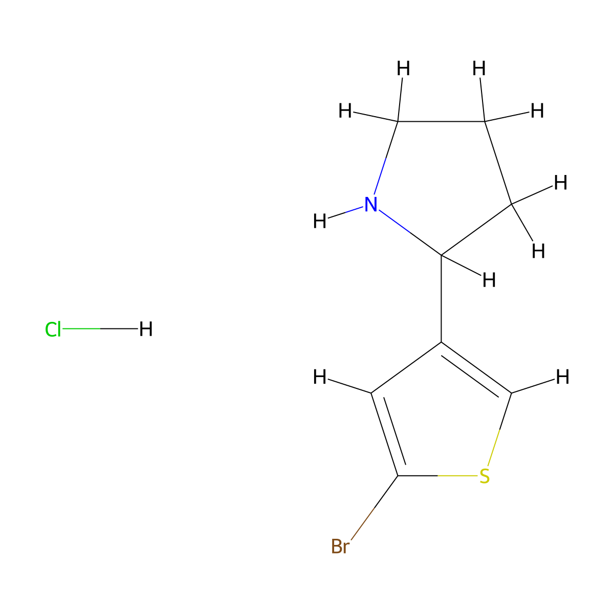 2-(5-Bromothiophen-3-yl)pyrrolidine hydrochloride molecular structure, CAS 2742660-96-2