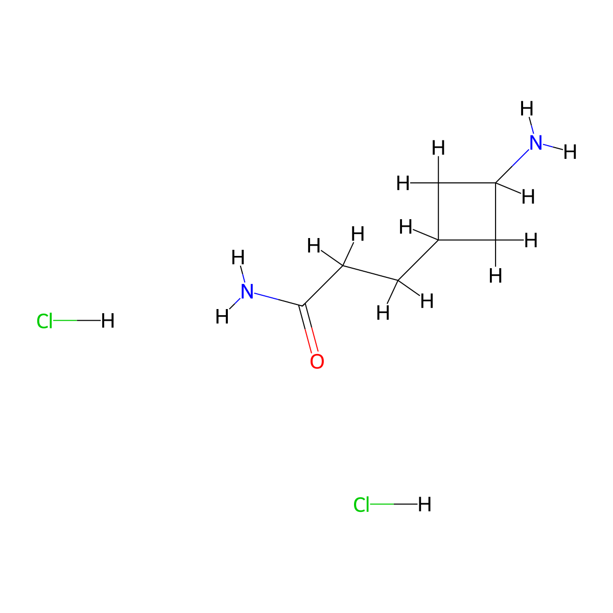 3-(3-Aminocyclobutyl)propanamide dihydrochloride molecular structure, CAS 2742660-99-5