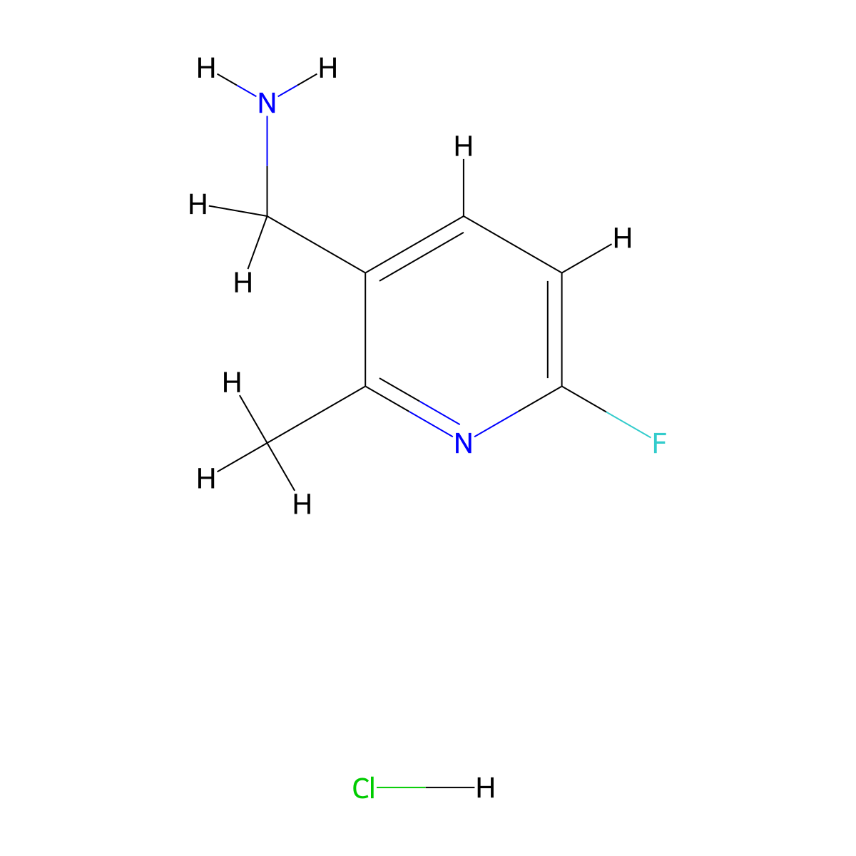 1-(6-Fluoro-2-methylpyridin-3-yl)methanamine hydrochloride molecular structure, CAS 2742661-06-7