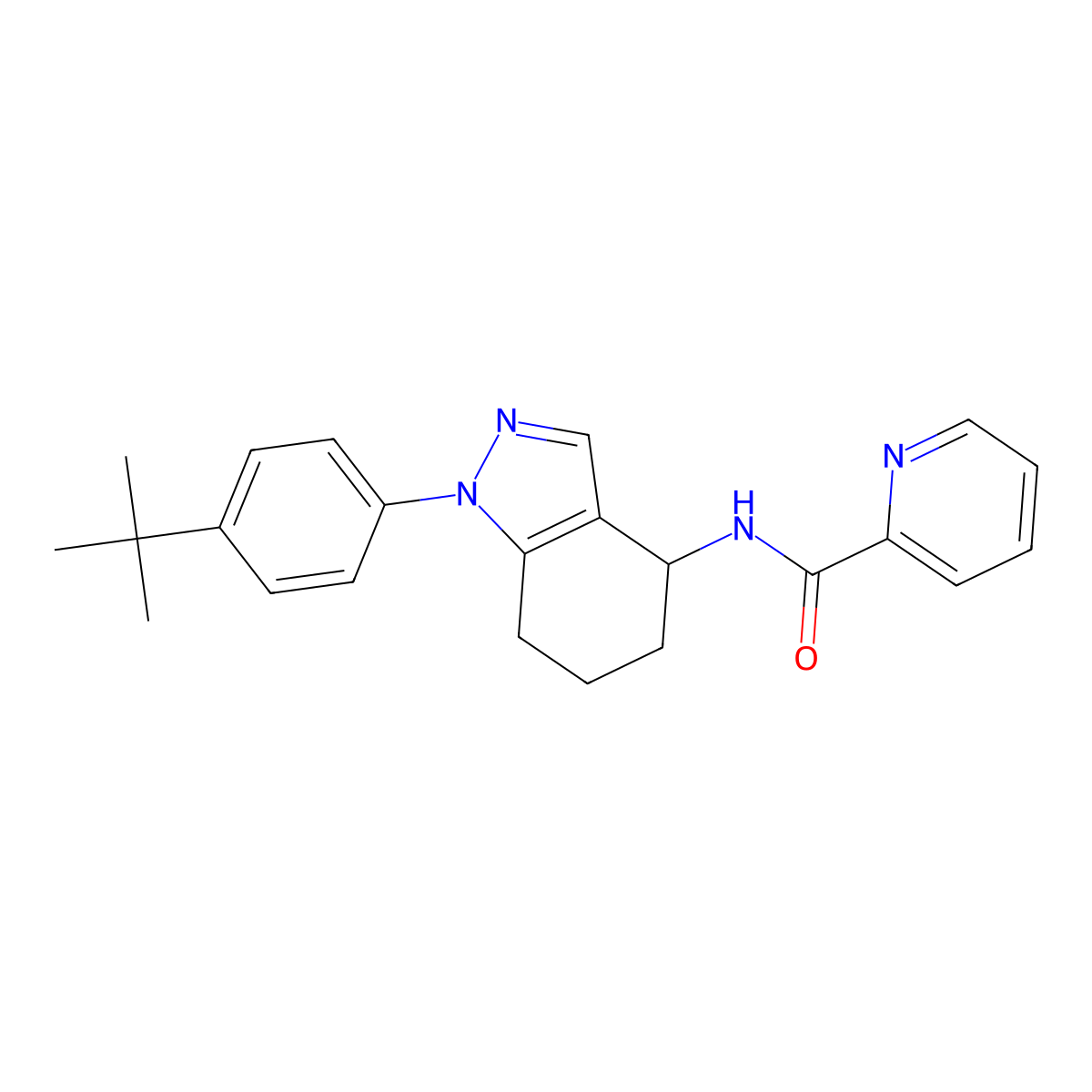 N-[1-(4-tert-butylphenyl)-4,5,6,7-tetrahydro-1H-indazol-4-yl]pyridine-2-carboxamide molecular structure, CAS 2742661-07-8