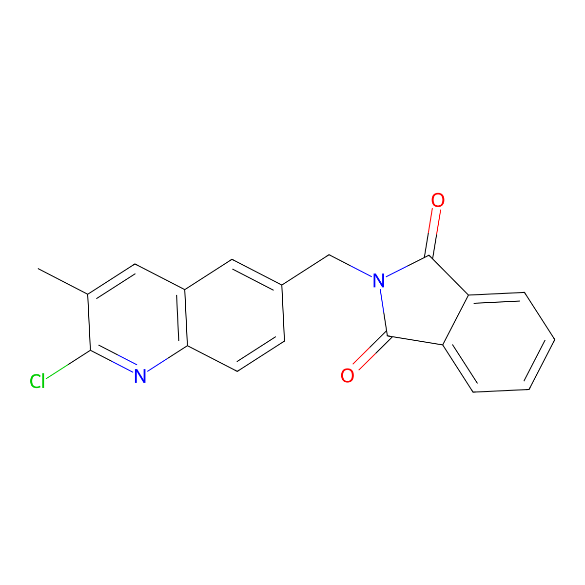 2-[(2-chloro-3-methylquinolin-6-yl)methyl]-2,3-dihydro-1H-isoindole-1,3-dione molecular structure, CAS 2742661-28-3