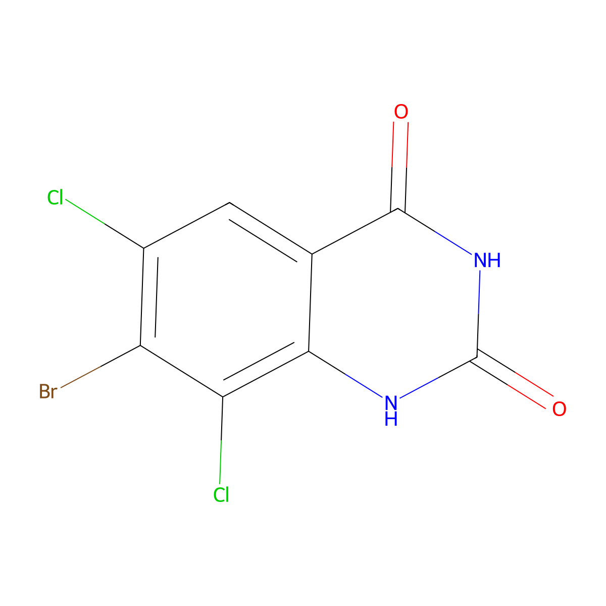 7-Bromo-6,8-dichloroquinazoline-2,4-diol molecular structure, CAS 2742661-31-8