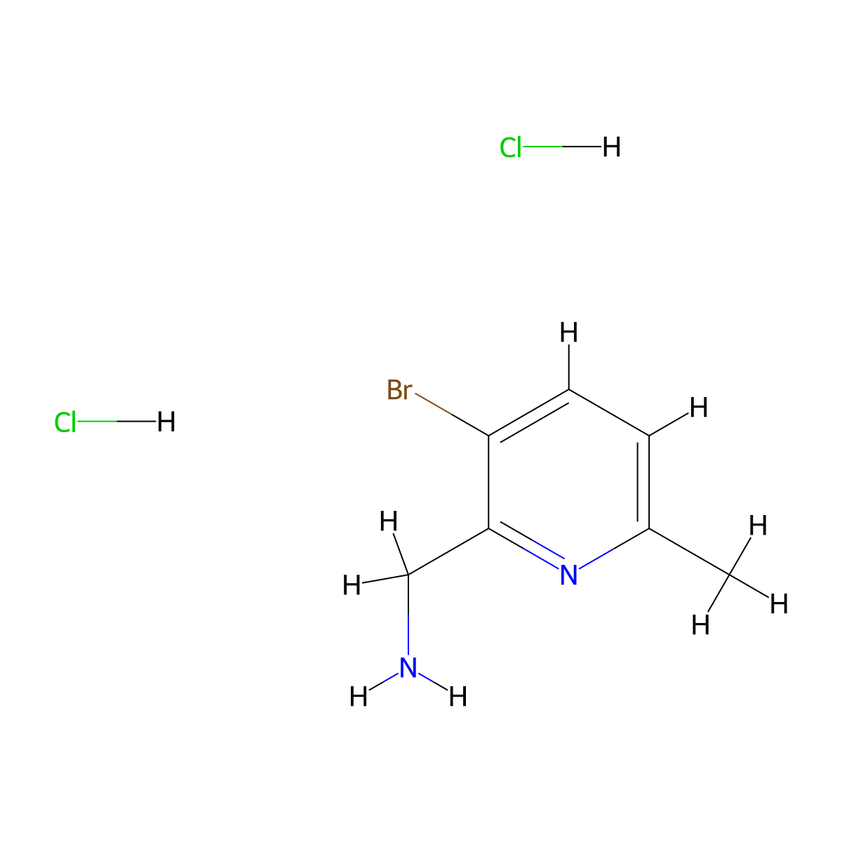 1-(3-Bromo-6-methylpyridin-2-yl)methanaminedihydrochloride molecular structure, CAS 2742661-32-9