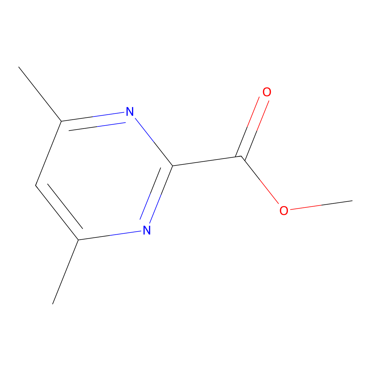 Methyl 4,6-dimethylpyrimidine-2-carboxylate molecular structure, CAS 27427-89-0