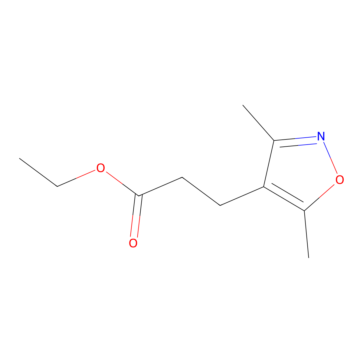 Ethyl 3-(3,5-dimethylisoxazol-4-yl)propanoate molecular structure, CAS 27428-42-8