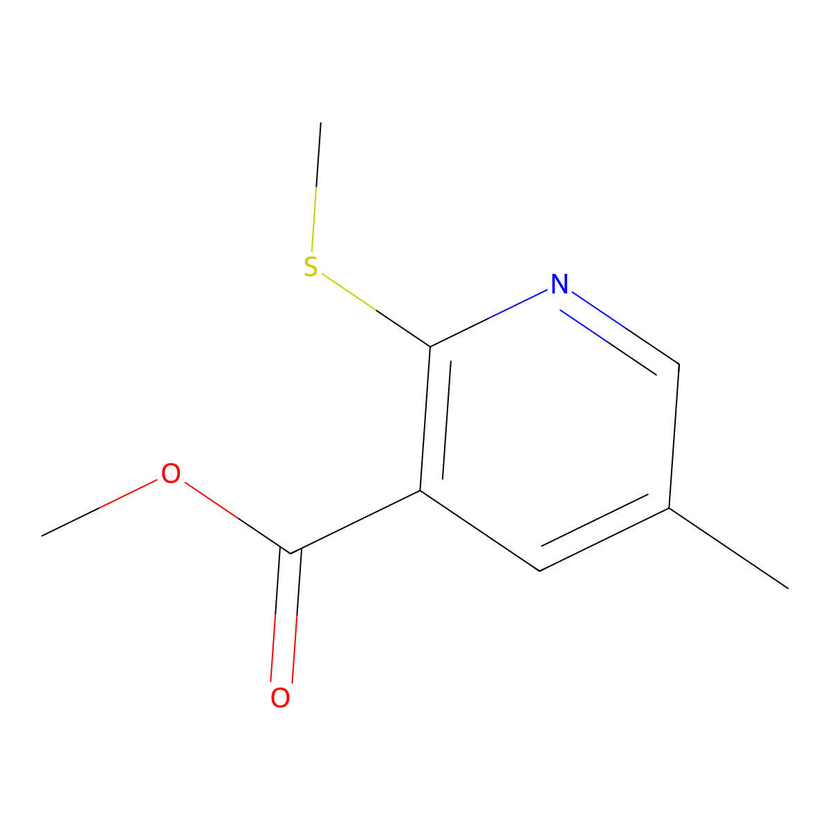 Methyl 5-methyl-2-(methylthio)nicotinate molecular structure, CAS 2742889-63-8