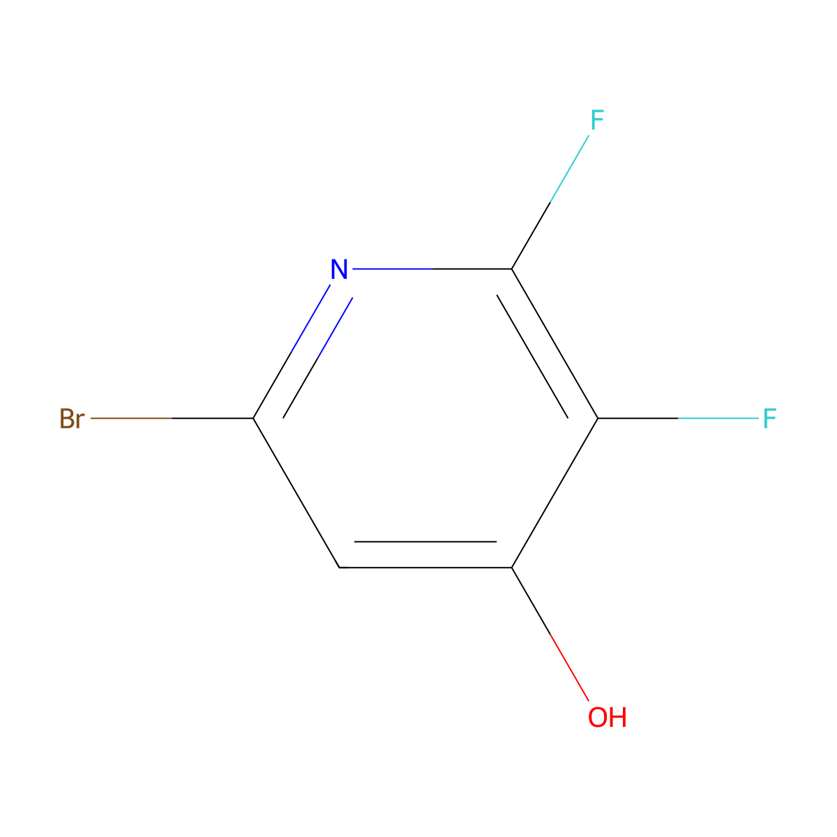 6-Bromo-2,3-difluoropyridin-4-ol molecular structure, CAS 2742890-69-1