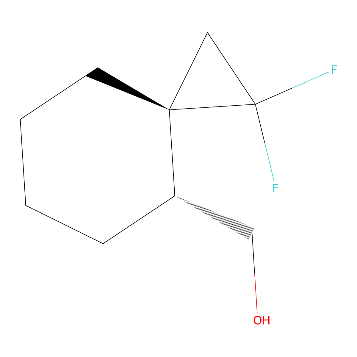 rac-((3R,4S)-1,1-difluorospiro(2.5)octan-4-yl)methanol molecular structure, CAS 2742890-90-8