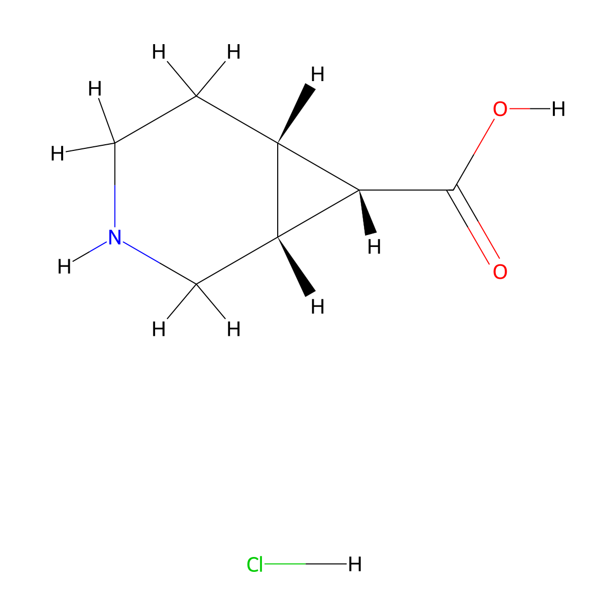 (1R,6S,7S)-3-azabicyclo[4.1.0]heptane-7-carboxylic acid;hydrochloride molecular structure, CAS 2742896-46-2