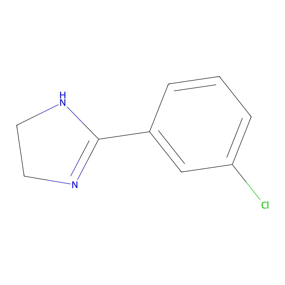 2-(3-chlorophenyl)-4,5-dihydro-1H-imidazole molecular structure, CAS 27429-86-3