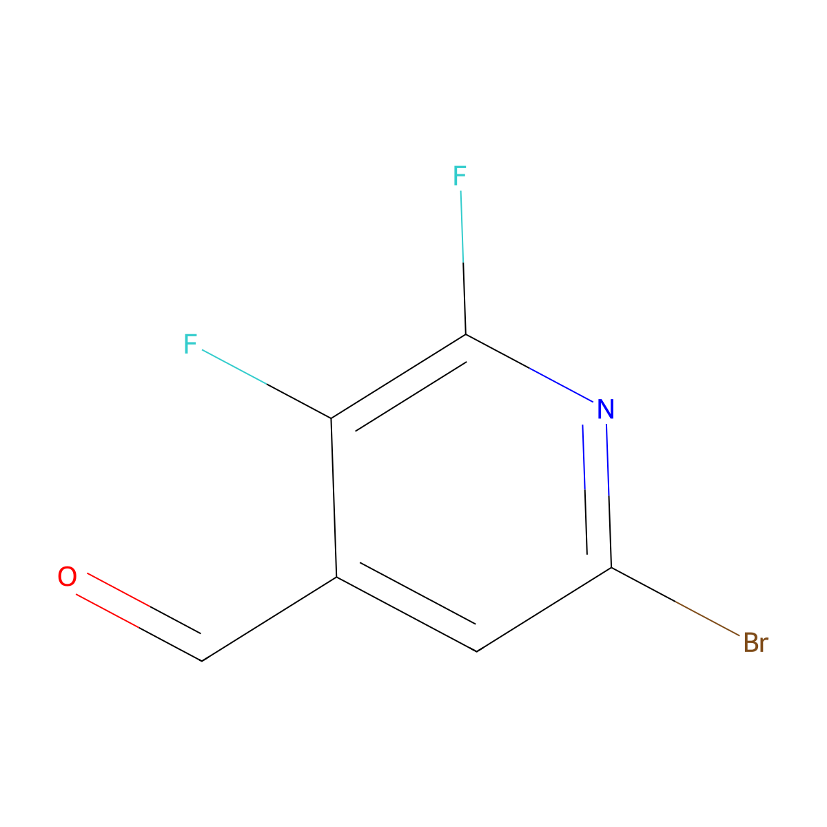 6-Bromo-2,3-difluoroisonicotinaldehyde molecular structure, CAS 2742901-10-4