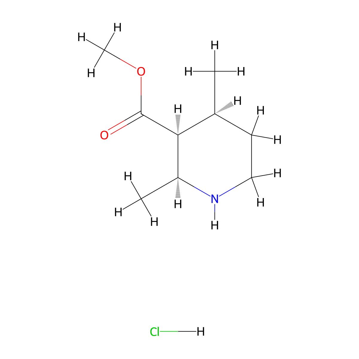 rac-methyl (2R,3R,4R)-2,4-dimethylpiperidine-3-carboxylate hydrochloride molecular structure, CAS 2742901-28-4