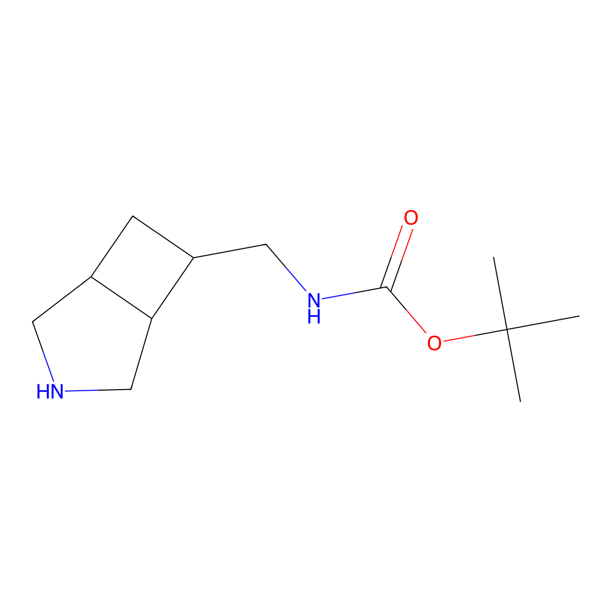 rac-tert-butyl N-{[(1R,5R,6R)-3-azabicyclo[3.2.0]heptan-6-yl]methyl}carbamate molecular structure, CAS 2742901-76-2