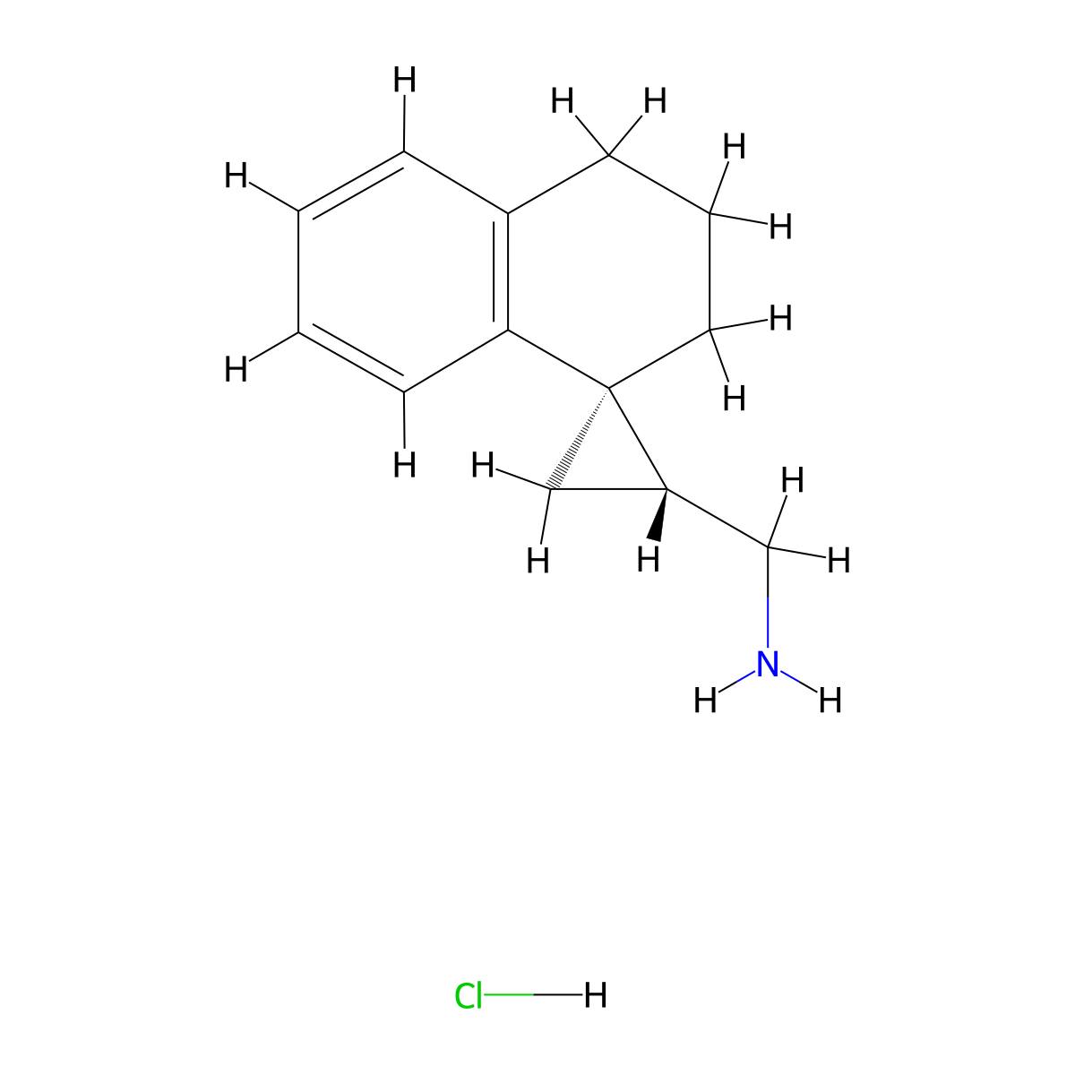 rac-((1R,3R)-3',4'-dihydro-2'H-spiro(cyclopropane-1,1'-naphthalene)-3-yl)methanamine hydrochloride molecular structure, CAS 2742914-07-2