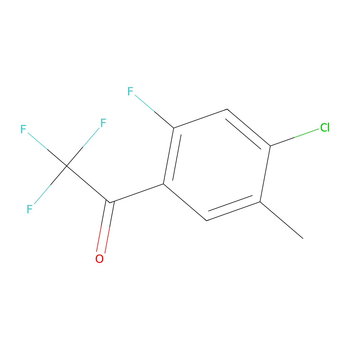 1-(4-Chloro-2-fluoro-5-methylphenyl)-2,2,2-trifluoroethanone molecular structure, CAS 2742923-97-1