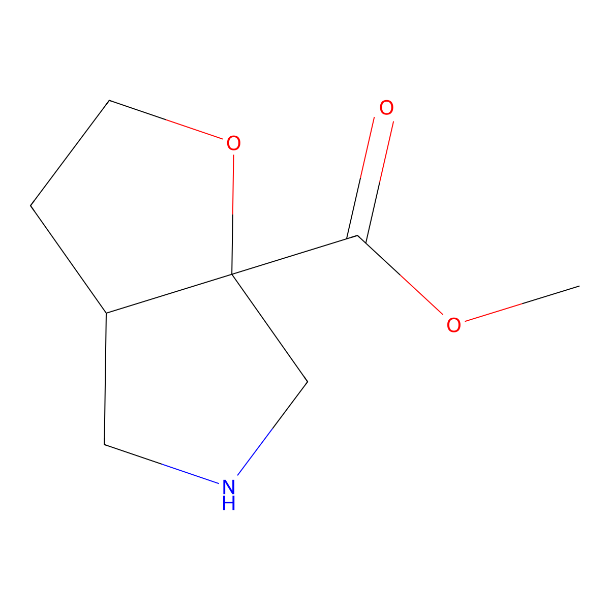 rac-methyl (3aR,6aR)-hexahydro-2H-furo[2,3-c]pyrrole-6a-carboxylate molecular structure, CAS 2742925-57-9
