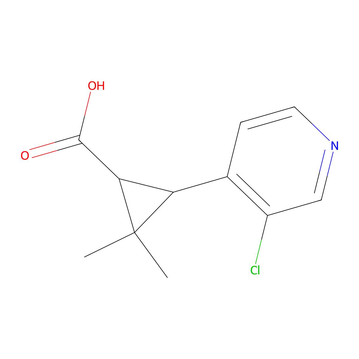 rac-(1R,3R)-3-(3-chloropyridin-4-yl)-2,2-dimethylcyclopropane-1-carboxylic acid molecular structure, CAS 2742931-93-5