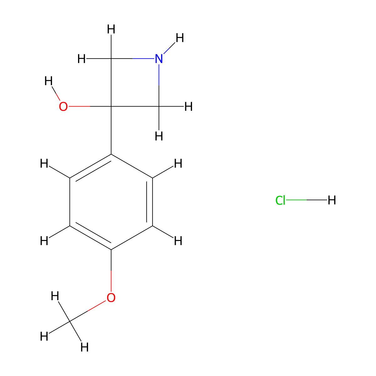 3-(4-Methoxyphenyl)azetidin-3-ol hydrochloride molecular structure, CAS 2742934-24-1