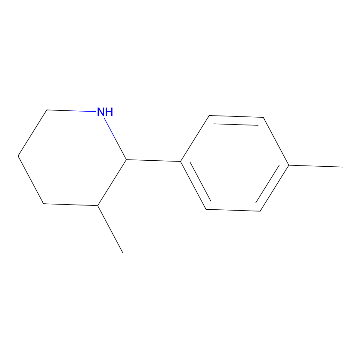 rac-(2R,3S)-3-methyl-2-(4-methylphenyl)piperidine molecular structure, CAS 2742955-35-5