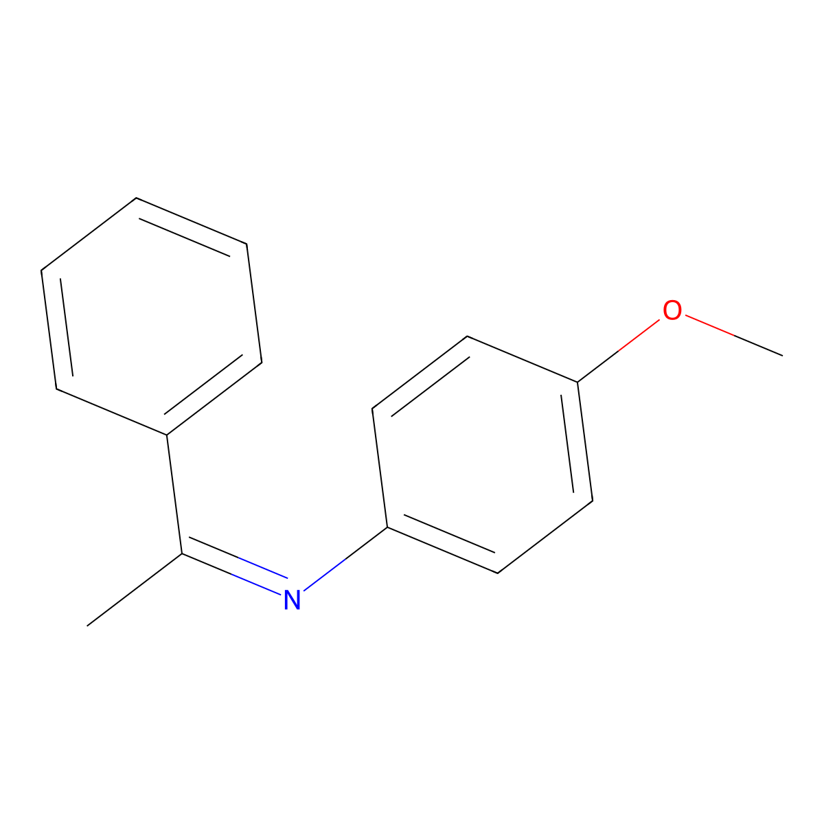 Benzenamine, 4-methoxy-N-(1-phenylethylidene)- molecular structure, CAS 2743-00-2