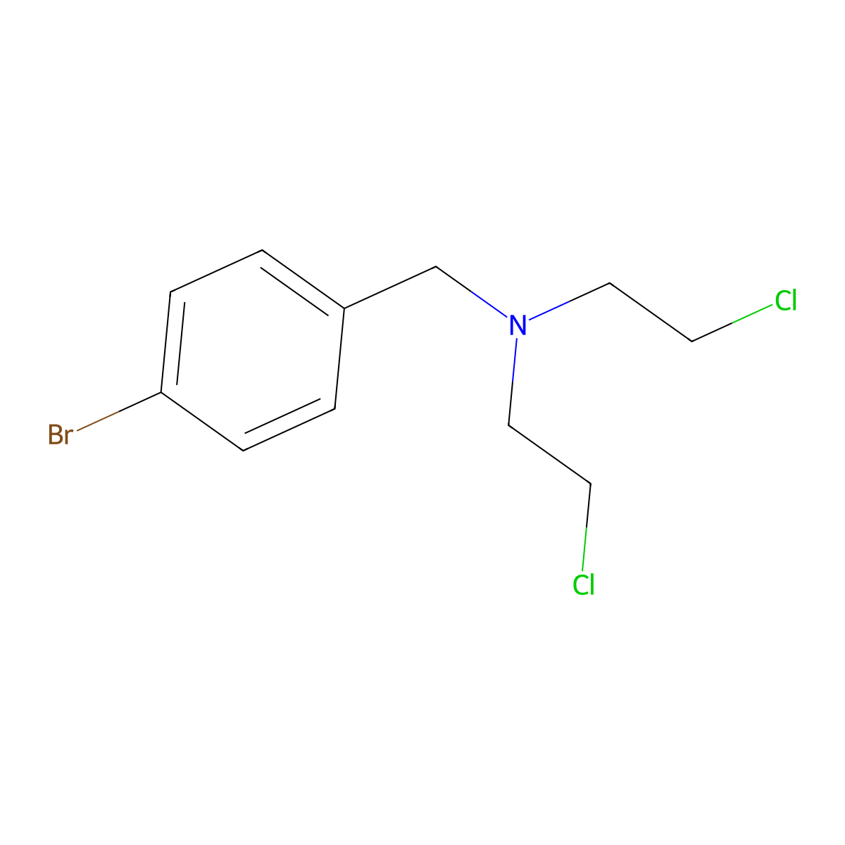 N,N-Bis(2-chloroethyl)-p-bromobenzylamine molecular structure, CAS 2743-05-7