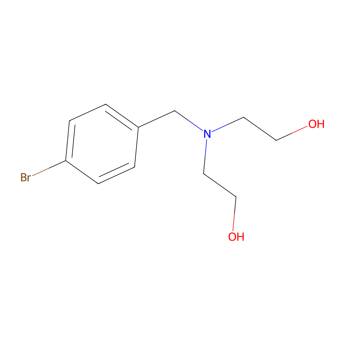 2-[(4-Bromophenyl)methyl-(2-hydroxyethyl)amino]ethanol molecular structure, CAS 2743-06-8