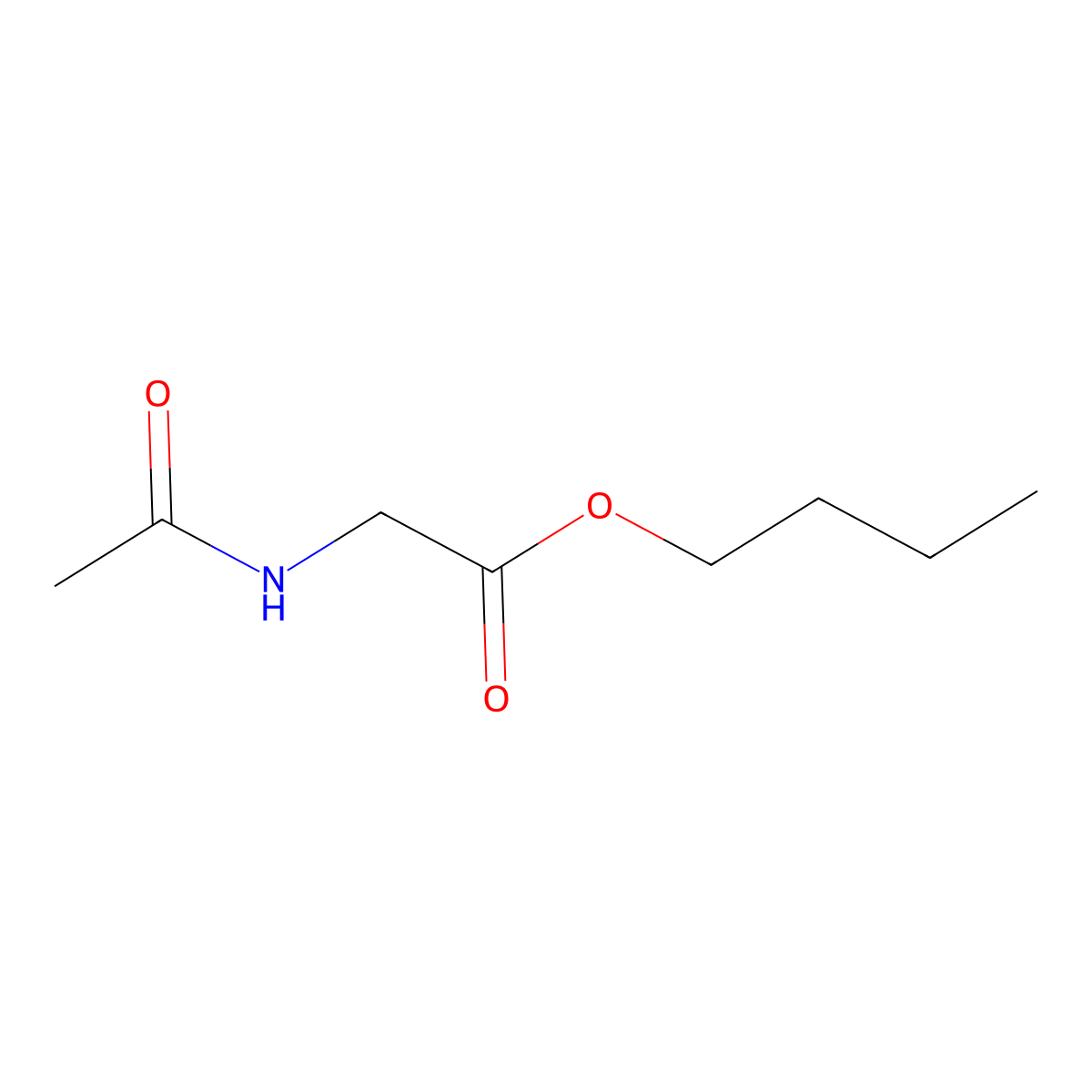 Butyl N-acetylglycinate molecular structure, CAS 2743-44-4