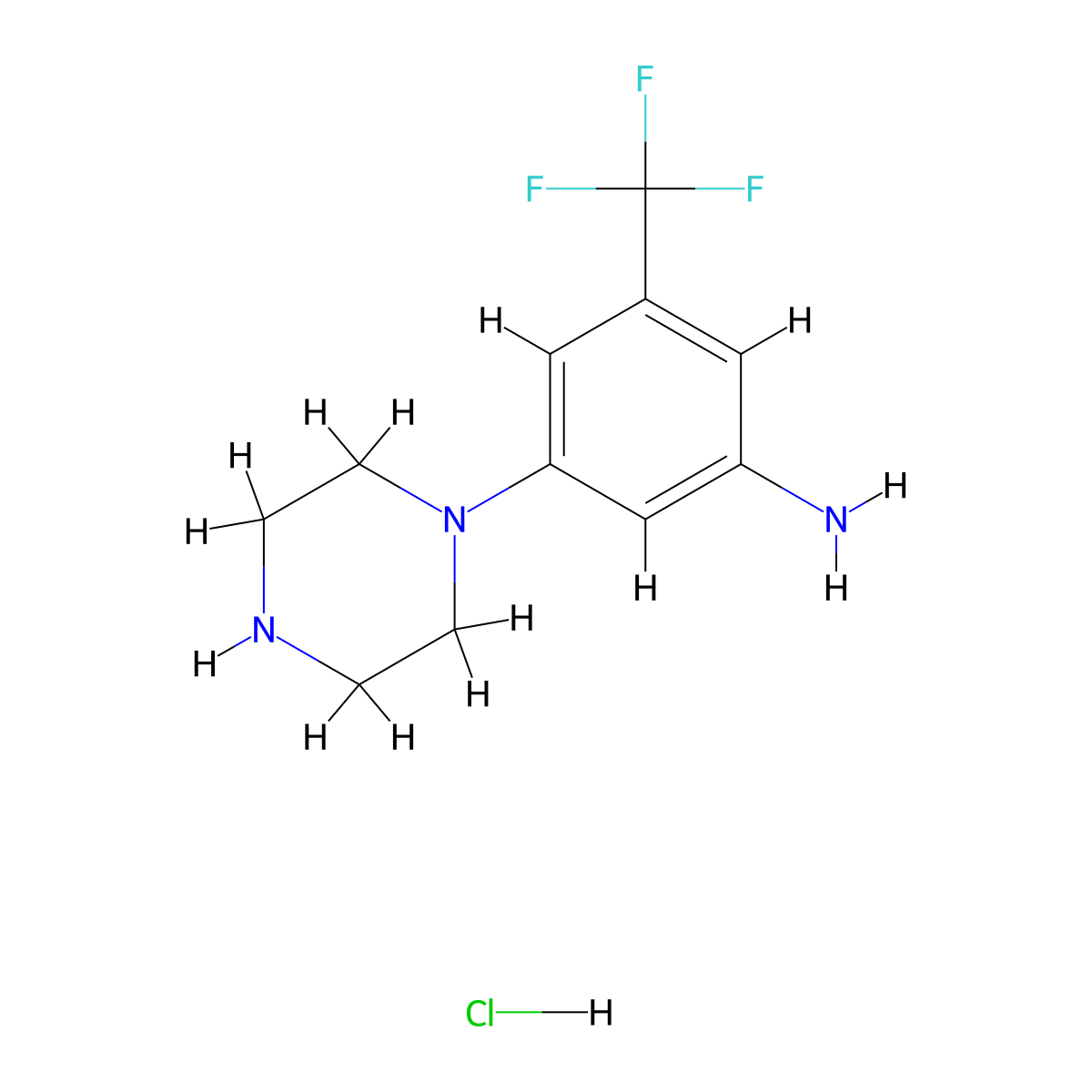 3-(Piperazin-1-yl)-5-(trifluoromethyl)aniline hydrochloride molecular structure, CAS 2743032-17-7