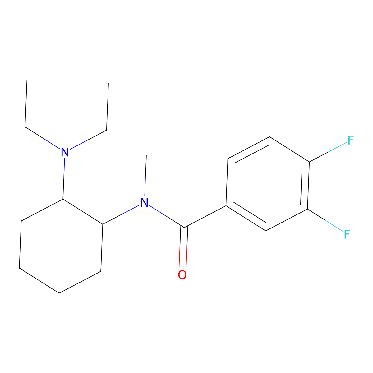 rel-N-[(1R,2R)-2-(Diethylamino)cyclohexyl]-3,4-difluoro-N-methylbenzamide molecular structure, CAS 2743078-87-5