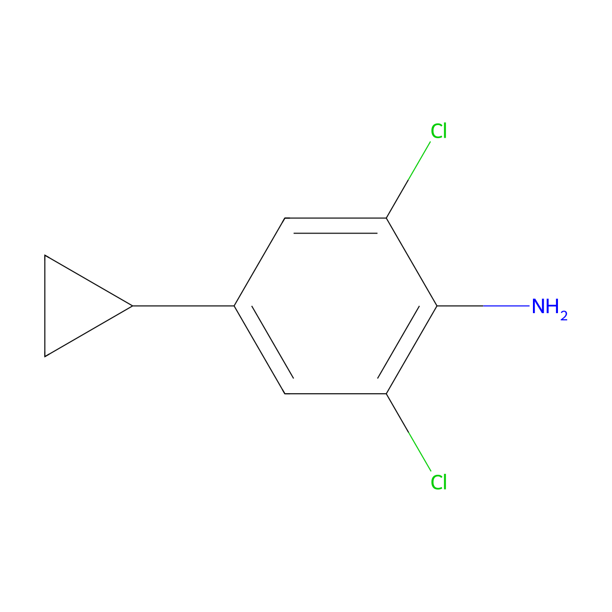 2,6-Dichloro-4-cyclopropylaniline molecular structure, CAS 2743156-30-9