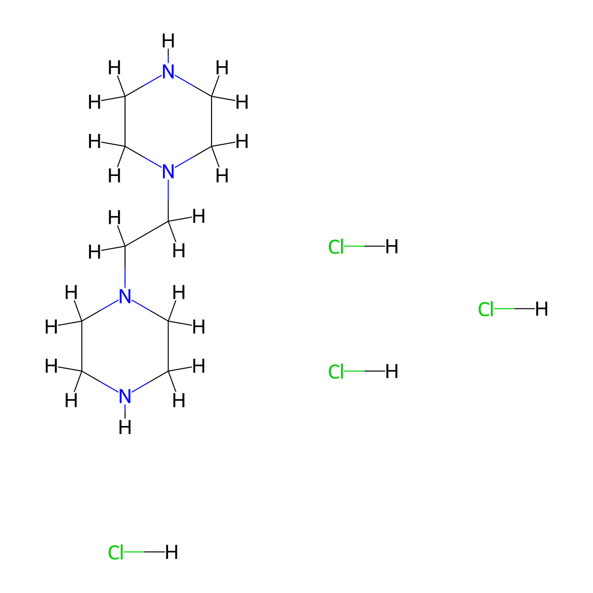 1-[2-(Piperazin-1-yl)ethyl]piperazine tetrahydrochloride molecular structure, CAS 2743206-54-2