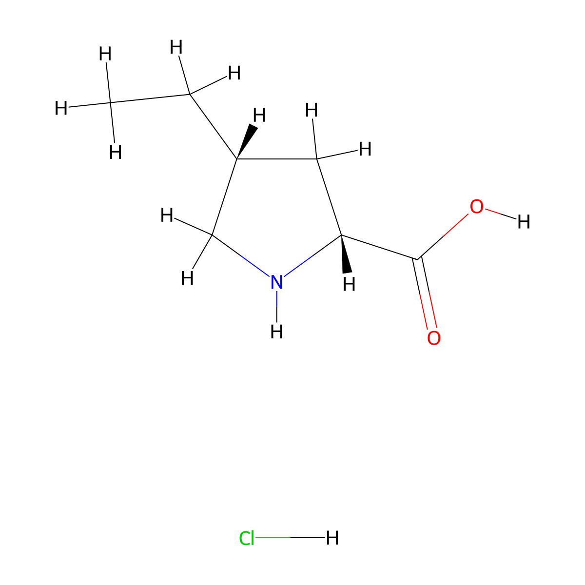 rac-(2R,4R)-4-ethylpyrrolidine-2-carboxylic acid hydrochloride molecular structure, CAS 2743228-44-4